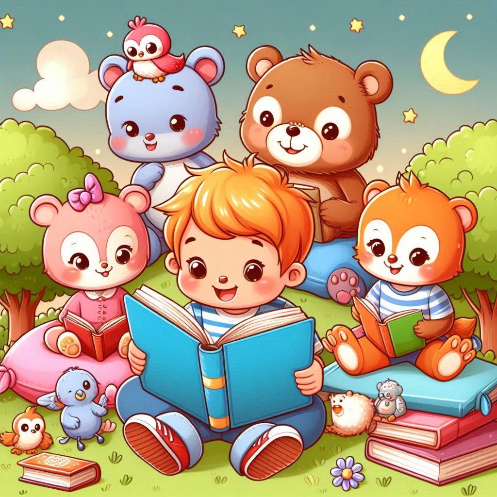Children reading poems