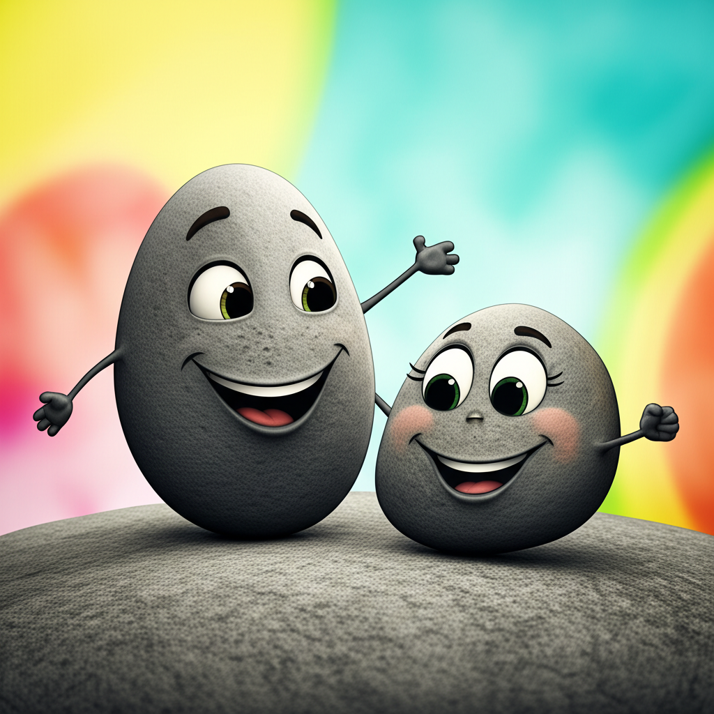 Two best rock pebble friends